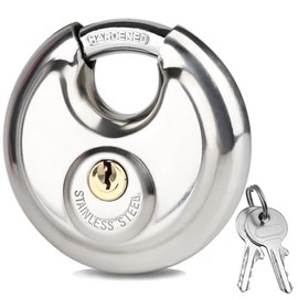 Disc Lock for Storage Unit 2-3/4"(70mm), Stainless Steel Keyed Padlock with Keys, Outdoor Waterproof Storage Lock for Storage Locker, Shed, Gate, Fence, Heavy Duty Keyed Pad Lock