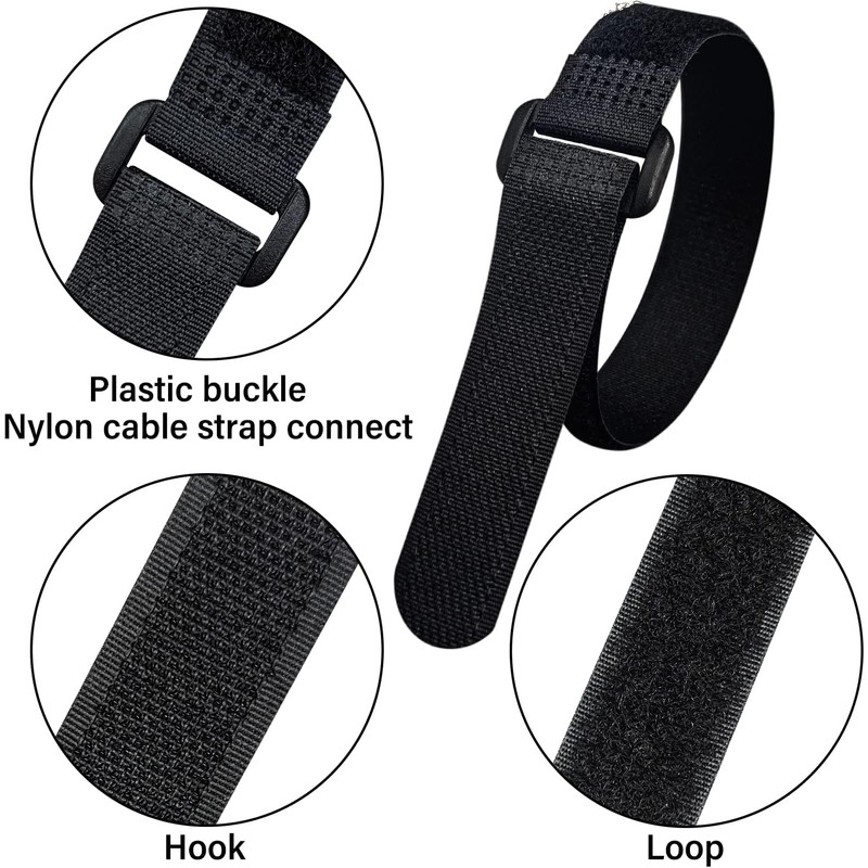 Correas Scratch de 40 unidades, cable negro 2 cm x