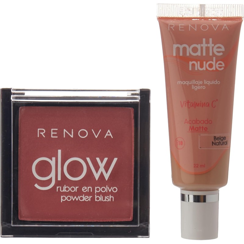 Renova Kit Rubor Rosa & Maq Glow H2O Natural