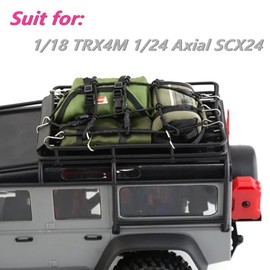 1/24 RC Crawler Decoration Simulation Decoration Mini Luggage Net Simulated Decorative Package Luggage Travel Bag Fuel Tank for 1/18 TRX4M 1/24 Axial SCX24 FCX24 FMS RC Crawler Car Accessories(Green)