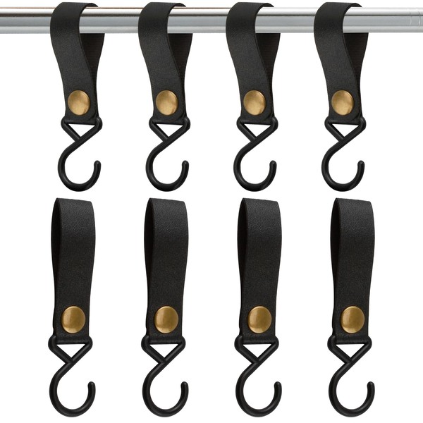 8 Pieces Leather S Hooks, S Hooks with Leather Loop,