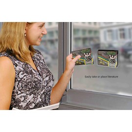 Marketing Holders 2 Pack Suction Cup Postcard Rack and Index Card Holder Window Mount for 6" W Advertisements Booklets and Printed Materials Clear Acrylic Literature Display Bin