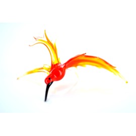 Kolibri hängend -Glasfigur-al-3 -rot-orange