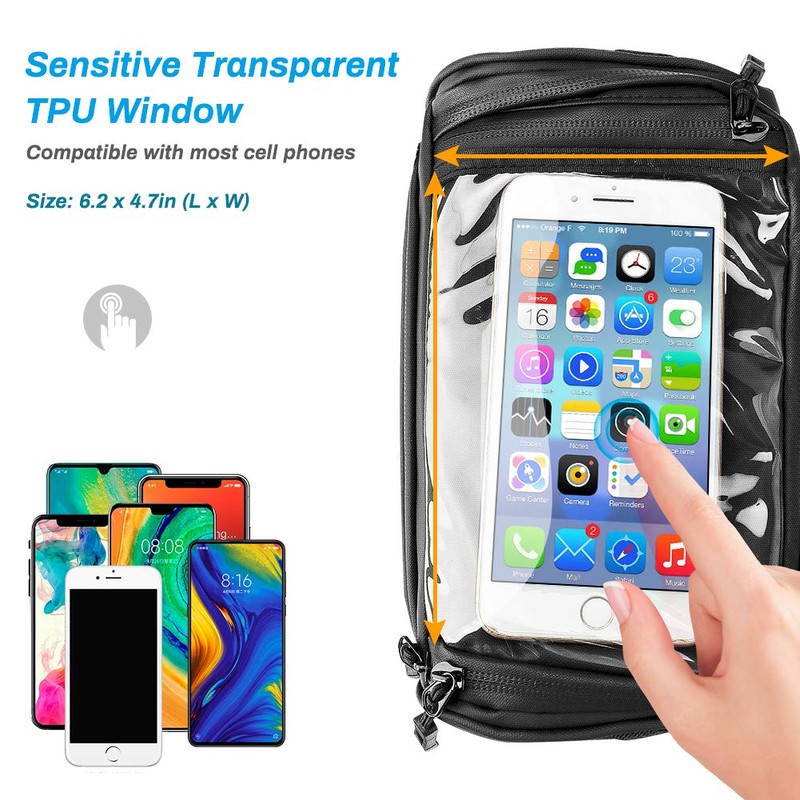 CestMall 3.5L Bicycle Handlebar Bag with Removable Shoulder Strap Bicycle