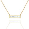 PAVOI 14K Gold Plated Thin Bar White Opal Necklace 16-18"