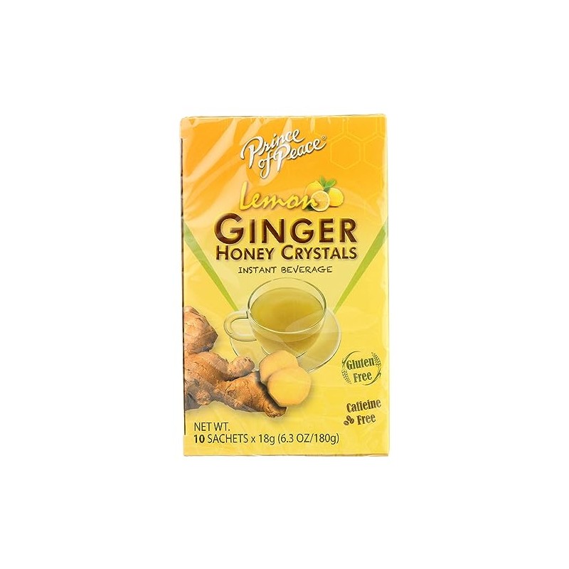 Prince Of Peace Lemon Ginger Honey Crystals Instant Tea, Decaffeinated,