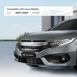 YHTAUTO Front License Plate Frame W/o Screws Compatible with Lexus ES350 2007-2009 Sedan, Plastic Black Bumper License Plate Bracket, No Drill Licence Plate Holder