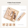 IEATFO 4 in 1 Wooden Animal Chunky Puzzle, 5 Solid