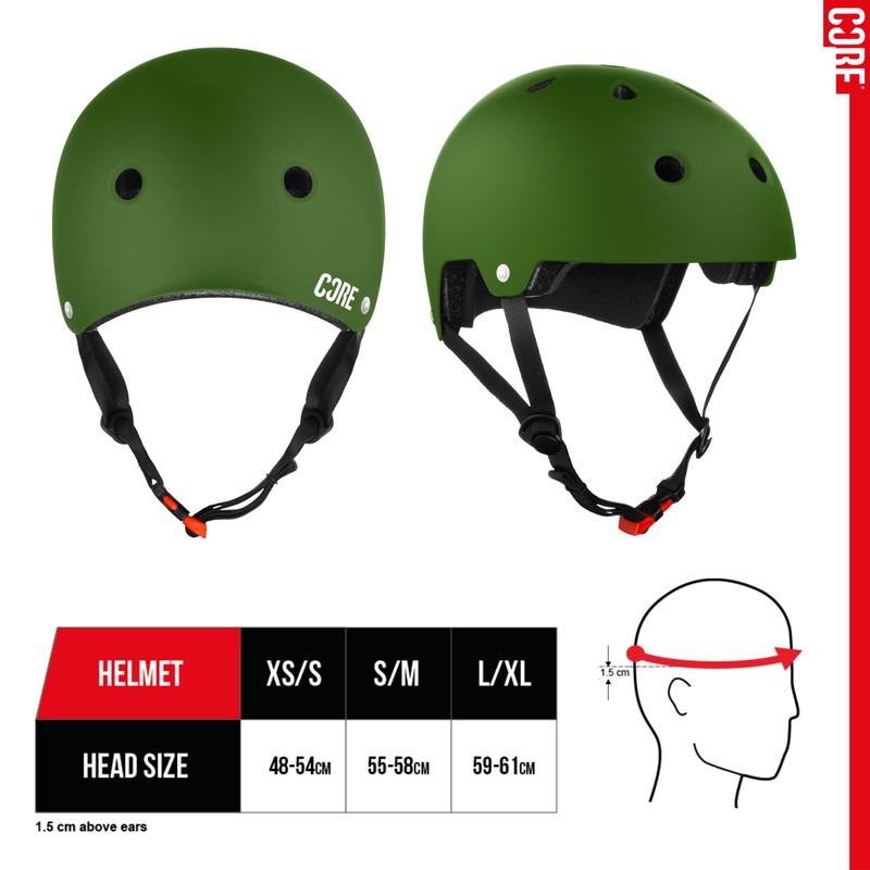 CORE Protection Street Helmet Skate/BMX/Bike/MTB/Scooter - Black/White, L/XL