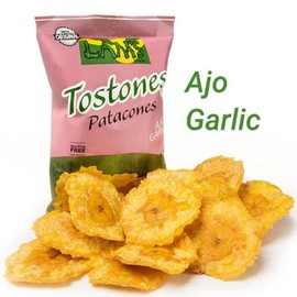 Lam's Tostones Garlic, No Trans Fat, Gluten Free, 4 oz, Smashed Plantain Chunks, Thin and Crispy (Pack of 1, Garlic)