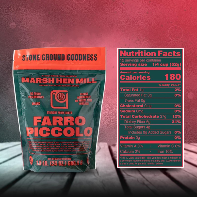 MARSH HEN MILL Farro Piccolo Semi Pearled Ancient Grains |