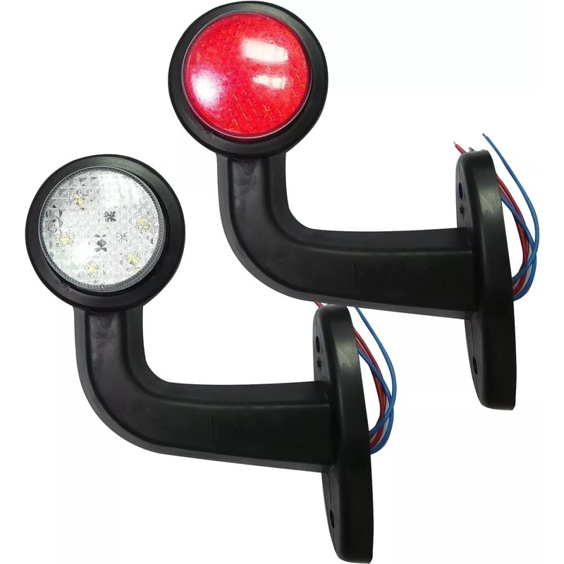 2X LEDSide Marker Lights Elbow Rubber Outline Rear Trailer Truck
