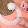 11 Yards White Double-Layer Pleated Lace Ruffle Trim for Sewing