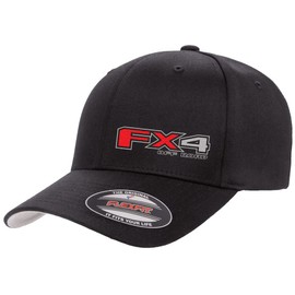 Ford FX4 F150 Truck Logo New Side Panel Fully Embroidered Flexfit 6277 Athletic Baseball Fitted Hat Cap Black L/XL
