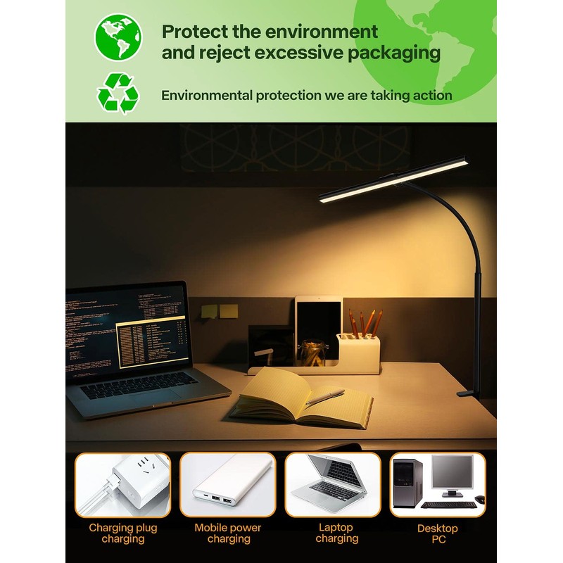 ACNCTOP Desk Lamp for Office Home - Eye-Caring Architect Task