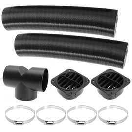 YiEC ZAN 75mm Diesel Heater Pipe Duct Vent Kit with Warm Air Outlet for Webasto for Eberspacher 2KW 5KW 8KW Diesel Parking Heaters (T-shape)