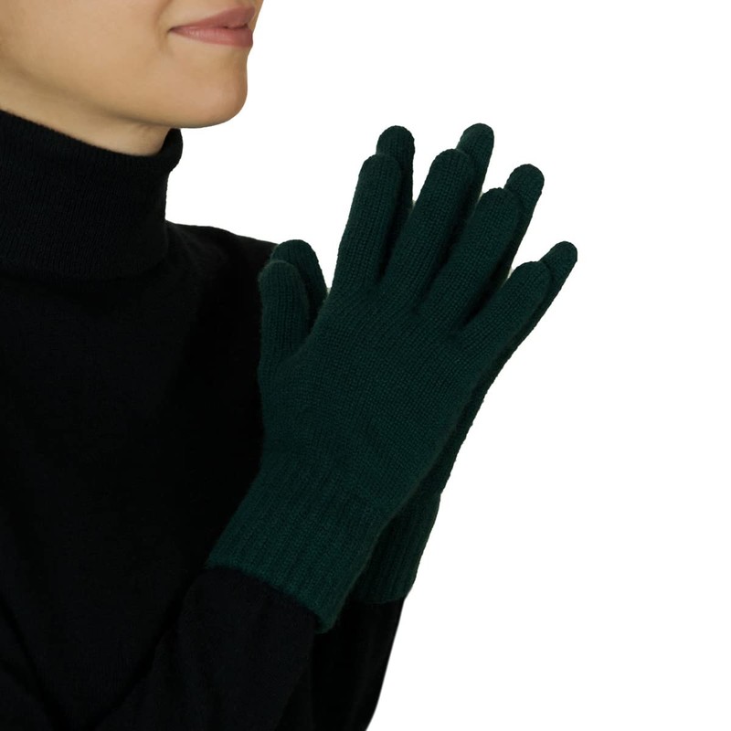 Womens Cashmere Gloves, Made in Scotland, Green