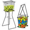 wasoyun Tennis Ball Hopper, Portable Pickleball Holder with Wheels &