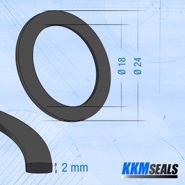 KKMSEALS Flat Seal Rubber EPDM 3/4 Inch - Sealing Rings Set of 5 Pieces - Flat Seal Set Effective Insulation - Seal Set - Flat Seal Set (24 x 16 x 3 mm)