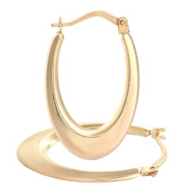 Citerna Women's 9ct Yellow Gold Creole Oval Hoop Earrings