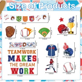 Shejdgart Baseball Bulletin Board Decorations - Baseball Classroom Decorations, Sport Paper Cutouts Bulletin Board Set, School Office Chalkboard Wall Decor Supplies