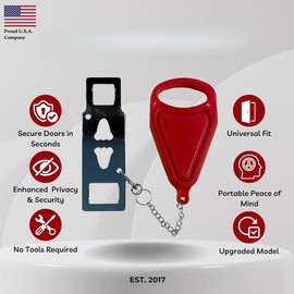 Portable Travel Safety Lock - Hotel & Home  Door Lock (Red) - Colour: Blue