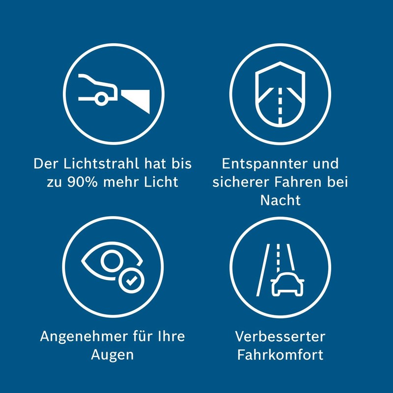 Bosch H4 Plus 90 Bulb – 12 V, 60/55 W,