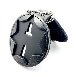 Perfect Fit Shield Wallets Harris County Sheriff HSCO Clip On Badge Holder with Neck Chain (Cut-Out 1257)