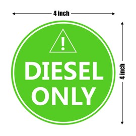 Diesel Only Sticker Sign,4" Diesel Only Decal Labels - to Prevent User Error - Adhesive Fuel Stickers for Trucks, Tractors, Machinery(5 Pack Set) (Green)