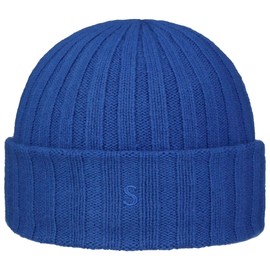 Stetson Surth Cashmere Winter Hat, High-Quality Wool Hat, Women's/Men, Knitted Hat Made of 100% Cashmere Wool, One Size 55-60 cm, Plain Colored Cap Autumn/Winter, royal blue, Unit size
