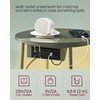 VASAGLE Side Table with Charging Station, Round End Table with