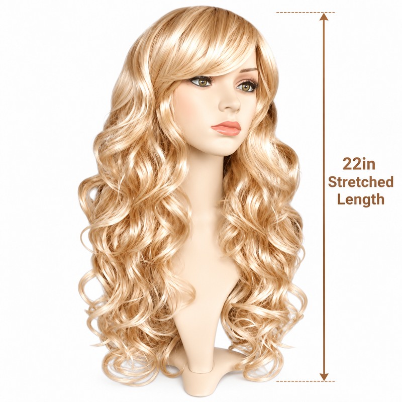 Long Wavy Blonde Wig for Cosplay & Parties – 22in