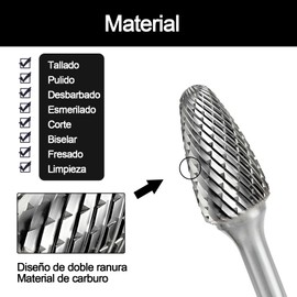 Fresas para router 1/4, 20 psc Brocas de acero de tungsteno para herramienta giratoria, Rebabas de Carburo, Fresas de Acero de Tungsteno para Carpintería, Taladrado, Tallado en Metal, Pulido