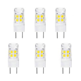 6-Pack GY8.6 G8 LED Bulb 3W, 120V 30W Halogen Replacement Bulb, Improved Version G8/GY8.6 Bi-pin Base,for Microwave Lighting, Under Counter Kitchen Lighting, Under-Cabinet Light (Daylight White 6000K)