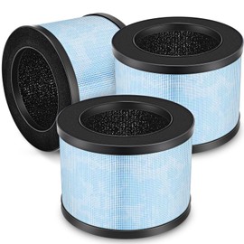 MK01 MK06 DH-JH01 Upgraded True HEPA Replacement Filter Compatible with AROEVE MK01 MK06 and Kloudi DH-JH01 Air Purifier (3 Pack Blue-Standard Version)