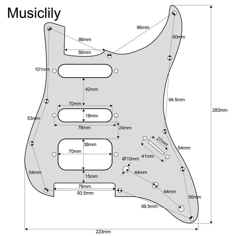 Musiclily Pro-SE ST-HSS-60SE Pre-wired Pickguard with Alnico 5 Pickups 5-Way