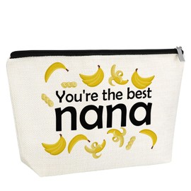 Mothers Day Gifts for Grandma Makeup Bag Best Grandma Gifts Nana Appreciation Gift Cosmetic Bag with Zipper Christmas Birthday Gift for Grandmother from Granddaughter Retirement Present