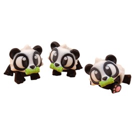5-Pack Mini Baby Panda Figurine – Cute Yellow Safari Desk Pets & Animal Collectibles for Teens & Adults – Smooth Fidget Toys – 3D Printed in Canada