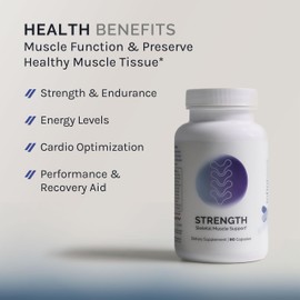 InfiniWell Strength - Muscle Recovery Supplements for Healthy Aging - HMB Supplement for Stamina, Endurance, Strength Gains & Mobility - Nourish Healthy Muscle Mass & Tissue Quality (90 Capsules)