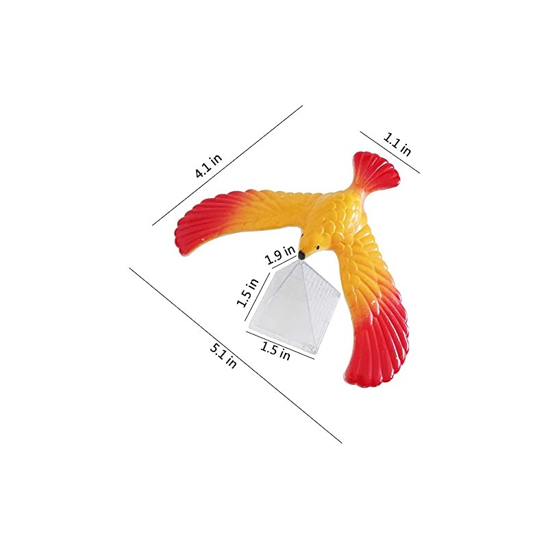 C&H Solutions 8 Pcs Cute Balancing Bird with Clear Triangle