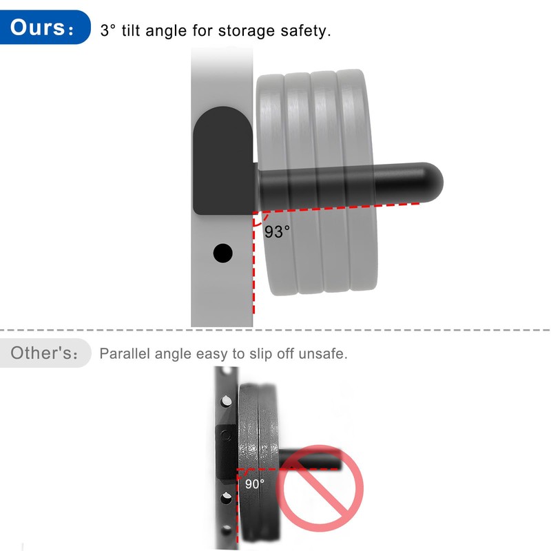 Kipika J-Hooks for Squat/Power Rack, Weight Plate Holder Set for