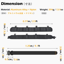 TRIWONDER Tactical Belt, Airsoft Belt, One-Touch Belt, Molle System, Survival Game, Equipment, Gun Belt, Military Work, Outdoor, DIY, 02 black