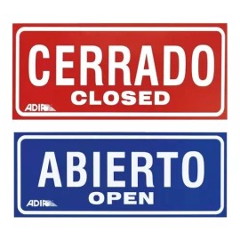 Adir Señalamiento Letrero Abierto/cerrado Doble Cara