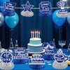 9Pcs Retirement Honeycomb Centerpieces Navy Blue & Silver - Happy