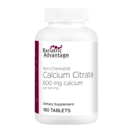 Bariatric Advantage Non Chewable Calcium Citrate 600 mg Calcium - for Bariatric Surgery Patients - Vitamin D3 - Mineral Supplements - 180 Tablets