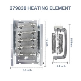 W10724237 279838 Dryer Heating Element Replacement for Whirlpool Ken-more Dryer -4531017 Dryer Heater-Replacement 3398064 3403585 8565582 AP3094254 279837