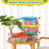 Vicenpal 4 Pack Toy Storage Containers with Lids Brick Shaped