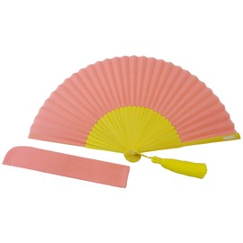BOUDAI 2-Color Fashion Fan by COLOR Pink x Yellow