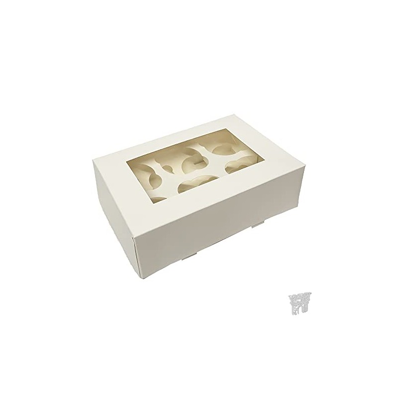 Culpitt 10 x White 6-Hole Cupcake/Muffin Boxes