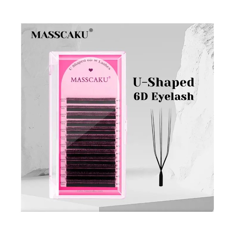 Extensiones De Pestañas Masscaku U Shape 6d Uu Mix